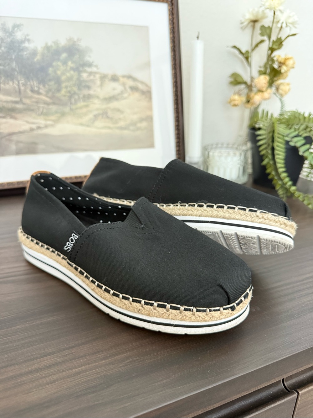Skechers BOBS Women's Espadrilles - Black